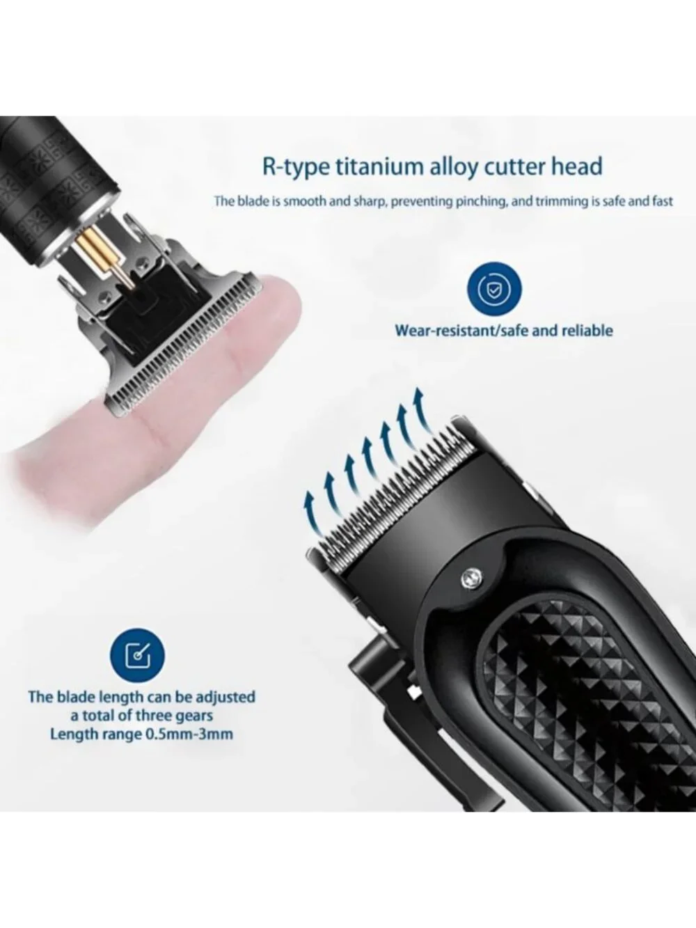 Cordless Hair Clippers & Beard Trimmer Kit | 8 Guide Combs, Adjustable Blade
